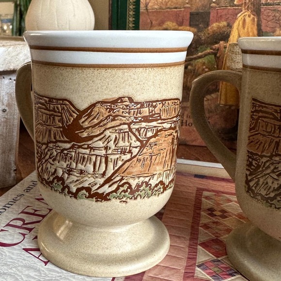 Rustic Grand Canyon embossed mug set of 2 - Picture 8 of 16